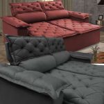 Sofá Retrátil e Reclinável Cama inBox Compact 1,50m Tecido Suede Velusoft