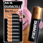 Pilha Alcalina AA Pequena ou AAA Palito DURACELL Com 16 Unidades