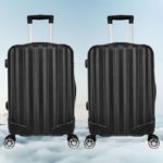 Kit De 2 Malas De Bordo Com Rodinhas Giro 360º Em Material Abs Com Cadeado Prizi Preta