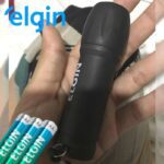 Kit Lanterna 9 leds com 3 Pilhas Alcalinas AAA inclusas, Elgin, Geral, Preta, DE BOLSO