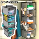 Prateleira organizadora Grande com 5 Divisórias com Bolsos, CST6033, Euro Home