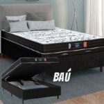 Cama Box Casal Baú Colchão de Espuma Semi Ortopédico Extra Firme Resistente 138x188x52cm Suporta 80kg Por Pessoa