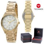Relógio Technos, Pulseira de Aço Inoxidável, Feminino Dourado 2036MLWS/4B