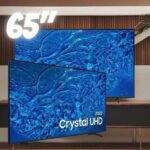 Smart TV Samsung 65 Polegadas Crystal UHD 4K, 3 HDMI, 2 USB, Wi-Fi, Bluetooth, Alexa, Google Assistante, Tela Infinita – UN65BU8000GXZD