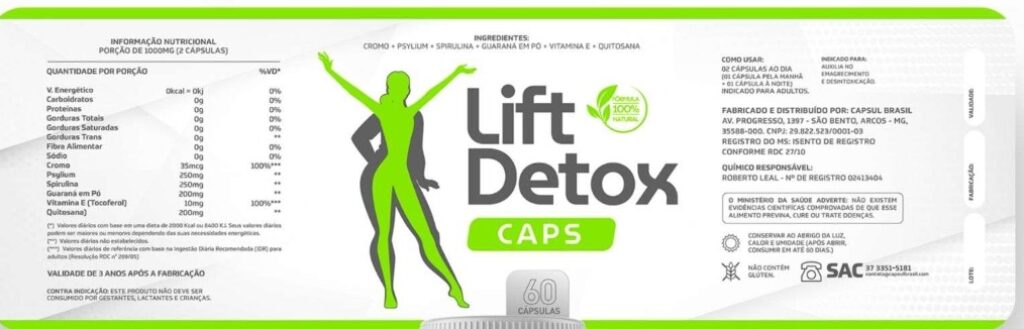 rotulo lift detox caps