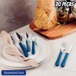 Faqueiro Inox 20 peças Leme Azul – Tramontina