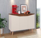 Aparador Buffet Retrô 3 Portas Cross Prime/Cantinho do Café Retrô (Off White/Freijo)