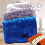 Jogo de Toalhas Pano de Copa Buddemeyer Gourmet Quadriculado Branco/Cinza/Azul 3 peças