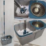 Mop Giratório Duas Águas, Balde 3 litros com cesto Inox , MOP7504, Flash Limp