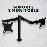 Suporte Articulado Para 2 Monitores Tgt Tms 180, 13 Pol. a 32 Pol, Preto