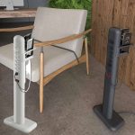 Extensão elétrica tipo totem vertical EasyPlug com 6 tomadas e 2 USB com suporte para smartphones