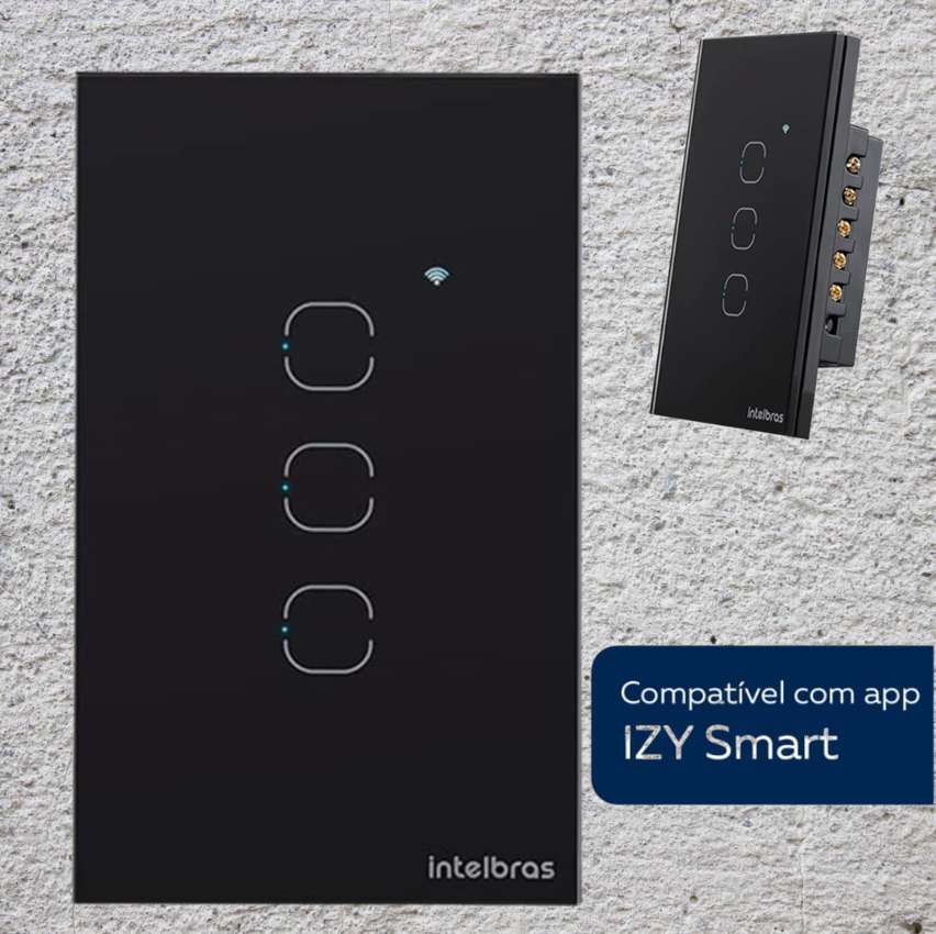 Interruptor Smart Wi Fi Touch Com Teclas Ews Preto Intelbras