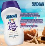 Sundown Protetor Solar Infantil Corpo e Rosto Praia e Piscina Kids FPS 60, 120ml