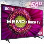 Smart TV Semp TCL 50 Polegadas Roku LED UHD 4K RK8500, 4 HDMI, 1 USB, Wi-Fi, Bivolt, Preto – 50RK8500
