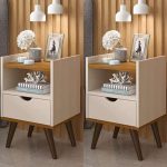 Conjunto 2 Mesa De Cabeceira Madesa Grécia Plus (Off White/Freijó)