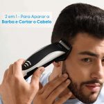 Cortador Aparador de Cabelo e Barba Studio Men Elgin com 8 acessórios Preto e Prata