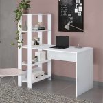 Escrivaninha com Estante Lateral MATCH cor Branco – Artely