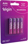 Pilha recarregável AAA 900mAh Elgin com 4 unidades Palito