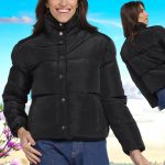 Jaqueta Puffer The Style Box Gola Alta Feminina