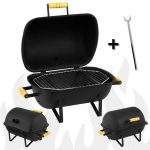 Churrasqueira Portátil Móvel Pro Tork Texas Usa Grill Mini Bafo Camping + Grelha e Garfo