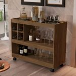 Aparador Bar Com Rodizios 4050 Cor Canela