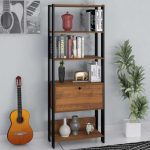 Estante Organizadora com porta basculante MATCH cor Pinho/Preto – Artely