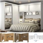 Guarda-roupa Casal 4 Portas de Correr 5 Gavetas – Móveis Europa Milão 12.033 com Espelho