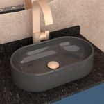 Cuba Pia de Apoio em Mármore Sintético para Banheiro Nimbus Cozimax