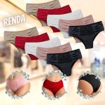 Kit 10 Calcinha Microfibra Feminina Renda