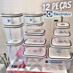 Kit com 12 undades Pote Hermetico cinza, Electrolux