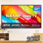TCL ROKU TV LED 32” SEMP R6500 HD Wifi dual band, 3 HDMI, 1 USB, com controle por aplicativo, compatível com Google Assistant, Alexa e Apple homekit