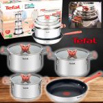 Jogo de Panelas 4 Peças Tefal Opti’space em Inox com Fundo Triplo