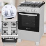 Fogão Atlas 4 bocas branco com forno Limpa Fácil Coliseum Plus – Forno 50l
