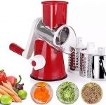 Cortador Fatiador Ralador 3 Laminas Alimentos Legumes Verduras Grãos Queijo Cozinha Pratica Rápida e sem Sujeira (VERMELHO)