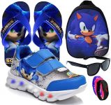 Tenis De Led Masculino Calce Facil Infantil Meninos Estilo Original + Mochila Chinelo e Brindes