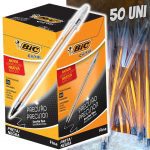 Caneta Esferográfica BIC Cristal Preta, Ponta Ultra Fina, 0.8mm 50 unidades