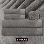 Jogo com 5 Toalha De Banho – gigantes – gramatura 500