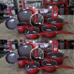 Jogo de Panelas 7Pcs Ceramic Life Easy – Vermelha