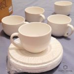 Conjunto C/ 6 Xícaras De Chá C/ 6 Pires Roma Branco 161 ml