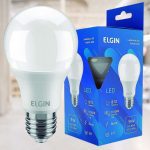 Lâmpada Bulbo LED A60 9W 6500k Elgin Bivolt Luz Branca Fria