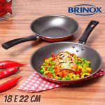 Conjunto 2 Frigideiras, Garlic, 18 e 22 cm, Vermelho Brinox