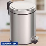 Lixeira com Pedal em Aço Inox Acabamento Tramontina Inox 5Litros