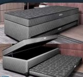 Cama Box Solteiro LightSpuma com Baú – e Cama Auxiliar 55x88x188cm Lady