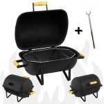 Churrasqueira Portátil de Bancada Defumador Pro Tork Texas Usa Grill Mini Bafo Camping + Grelha