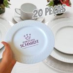 Serviço de Jantar e Chá 20 peças em Porcelana Schmidt
