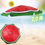 Guarda-Sol Em Bagum Com Vara Alumínio – Melancia – 2,0 M