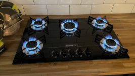 Cooktop 5 bocas Chamalux ultra chama preto Bivolt Trempe de Chapa