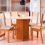 Mesa de Jantar 4 Cadeiras Retangular Tecido Linho Indekes Talita