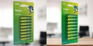 Pilha Alcalina AA ou AAA com 16 unidades Elgin Comum ou Palito