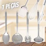 Conjunto Utensílio Cozinha Em Aço Inox Kit 7 Peças – Prata